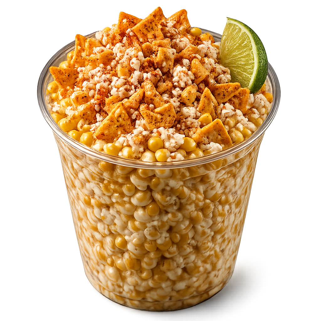 Esquite con chips de queso