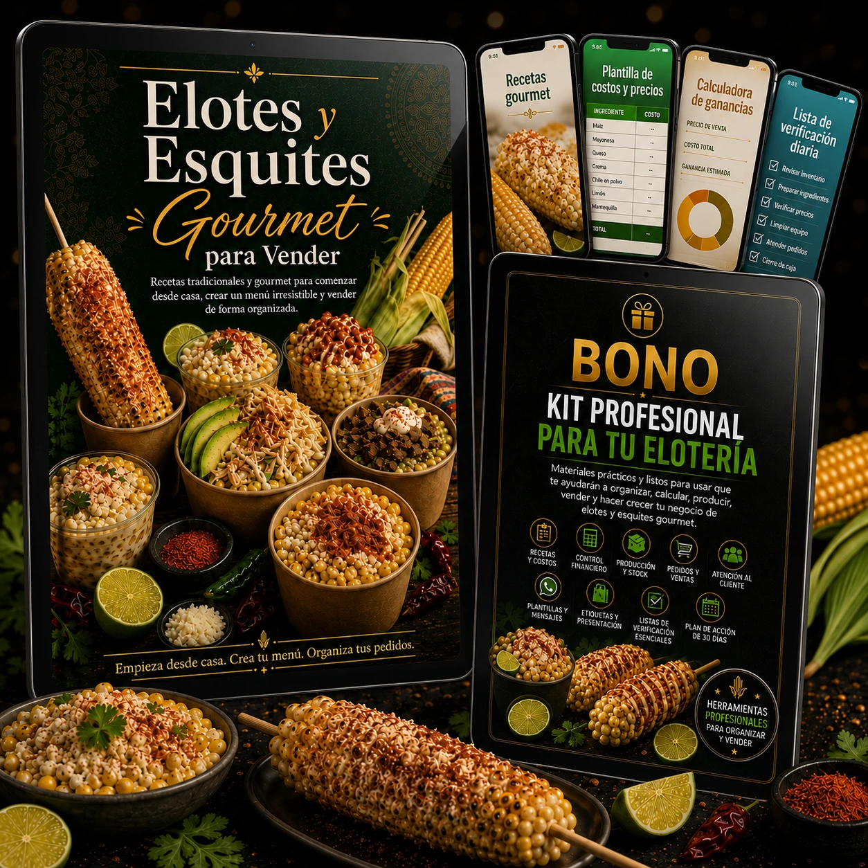 Mockup Elotes y Esquites Gourmet para Vender